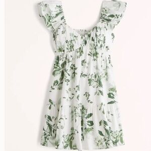 Abercrombie & Fitch Sweetheart Floral Ruffle Sleeve Mini Babydoll Dress